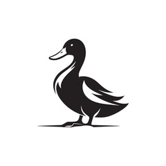 Modern Flat Duck Icon - Vector Graphic Design.