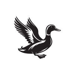 Modern Flat Duck Icon - Vector Graphic Design.