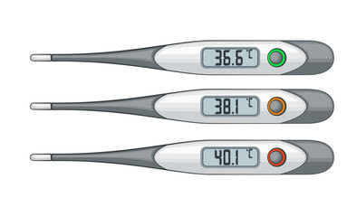 Temperature measurement. Thermometer Isolated. Measure body temperature with a Thermometer. Medical background.