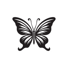 Monarch Butterfly Silhouettes Collection - Vector Illustration on White.
