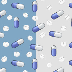 Medical Background. Medical Seamless Patterns. Seamless background with Medical Elements. Medicine background. Medical and pharmacy elements. Medical Education Illustration