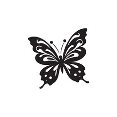 Collection of Monarch Butterfly Silhouettes - Vector Art on White.