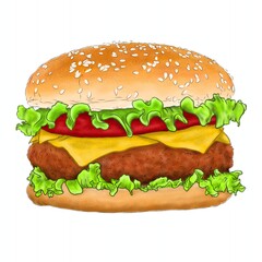 hamburger isolated on white
