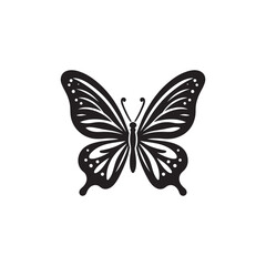 Isolated Monarch Butterfly Silhouettes - Vector Illustration.