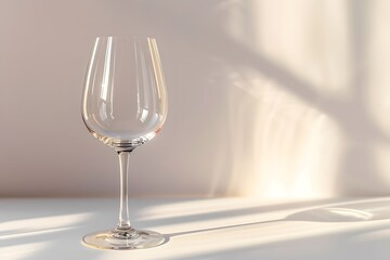 Elegant Wine Glass Casting Soft Shadows in Natural Light