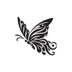 Butterfly Silhouettes - Vector Collection on White.