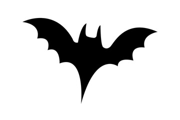 Bat. Halloween bat silhouette. Vector illustration isolated on white background.
