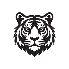 Tiger Face Silhouette Vector - Clean Illustration.