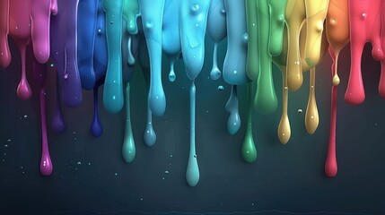 Colorful paint drips create a vibrant, artistic backdrop.
