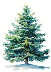 Obraz premium Snow-covered evergreen tree illustration