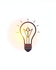 Minimalist Lightbulb Icon Representing Innovation and Bright Ideas