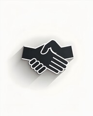 Obraz premium Minimalist Handshake Icon Representing Partnership and on White Background