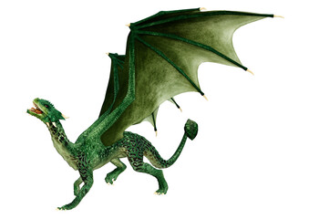 Obraz premium 3D Rendering Fairy Tale Dragon on White