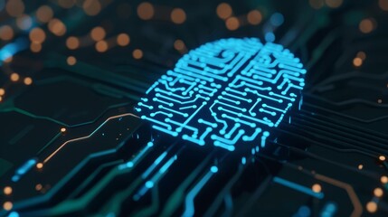 A glowing blue fingerprint circuit board, symbolizing digital security.