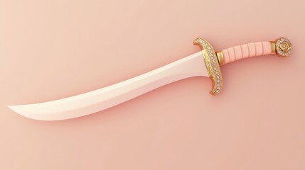 Naklejka premium 3D Render of Traditional Scimitar Sword.