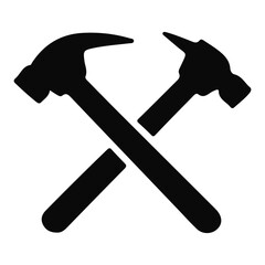 hammer pair vector icon art on white background 