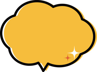 シンプルな漫画のふきだし・吹き出し　カラフル　雲形