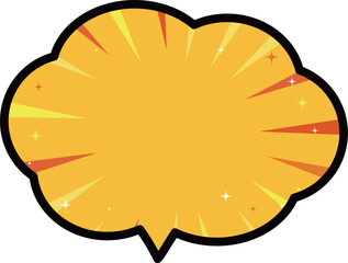 シンプルな漫画のふきだし・吹き出し　カラフル　雲形