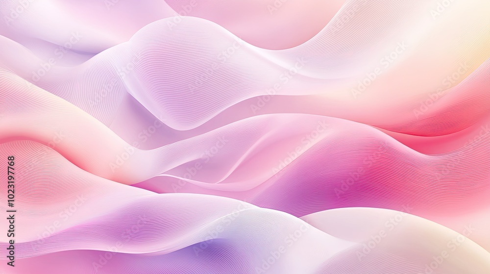 Poster a minimalistic abstract background with flowing lines in pastel tones, giving a soft and smooth grad