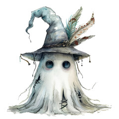 Obraz premium Ghost wizard with magic wand