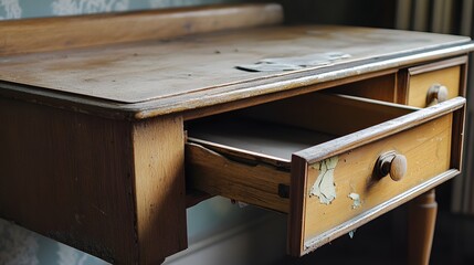 Vintage Wooden Desk with Drawers for Cozy Home or Office Space