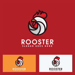 simple creative rooster logo concept. vector rooster logo design animal. sign restaurant icon
