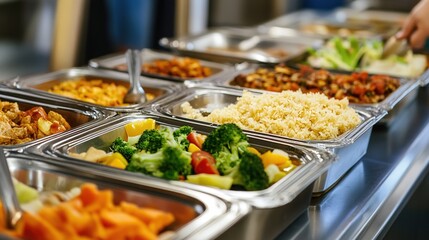 Obraz premium Food Service: Traditional Indian Lunchbox with Varied Cuisine