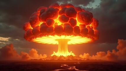 Nuclear Explosion in Desert Landscape