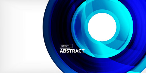 Bright colorful circles with light effects. Abstract background