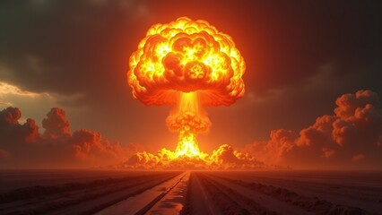 Nuclear Explosion in Desert Landscape