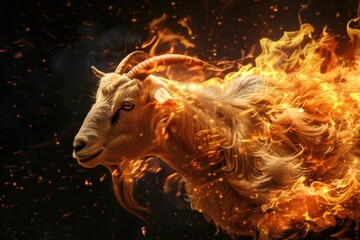 Photo of goat flame fire livestock.