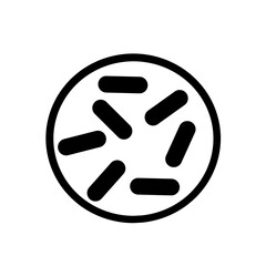 isolated bacteria in petri dish with white background