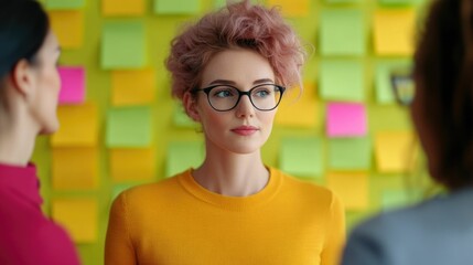 A group of diverse professionals gathered around a table engaged in a collaborative brainstorming session to discuss and develop sustainable initiatives for their company