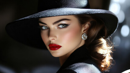 Femme Fatale with a Seductive Look Desktop Wallpaper
