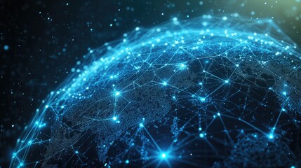 globe with network icon, futuristic tech 