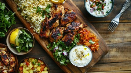 Delicious Chicken Biryani Served on Wooden Table