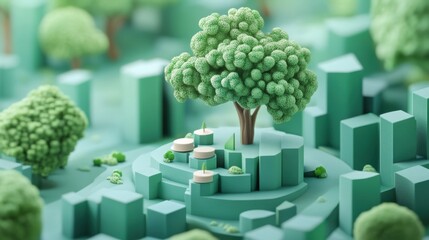 Corporate strategy illustration, showing ESG criteria affecting business financial health, sustainability concept