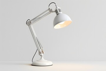 Elegant White Desk Lamp with Adjustable Arm and Soft Glow