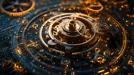 clock gear background and abstract . 3d, rendering, illustration
