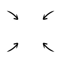 Hand drawn thin line arrows . Arrow icon. 