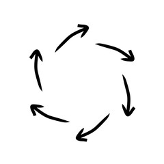 Hand drawn thin line arrows . Arrow icon. 