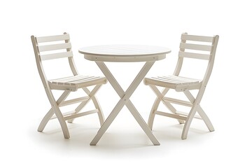 Fototapeta premium Charming White Wooden Bistro Set for Cozy Spaces