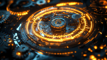 clock gear background and abstract . 3d, rendering, illustration