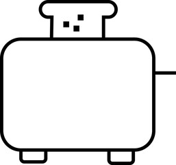 Home kitchen appliances line icon. Washing machine, microwave oven, iron, blender, vacuum cleaner. Vector