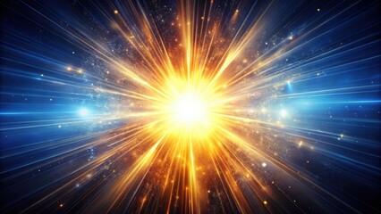 Explosion of light in a dark sky , vibrant, illuminated, burst, rays, shining, bright, energy, powerful, dynamic