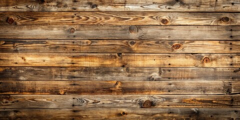 Obraz premium Weathered Horizontal Wooden Planks with Knots and Grain Patterns
