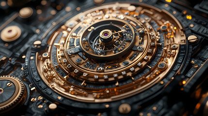 Fototapeta premium clock gear background and abstract . 3d, rendering, illustration