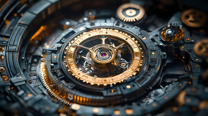 Fototapeta premium clock gear background and abstract . 3d, rendering, illustration