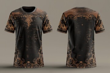 Tshirt front and back for man brown color