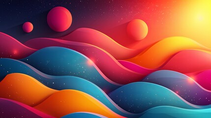 Vibrant geometric shapes gradient background vector. Abstract trendy modern design wallpaper for landing page, covers, Brochures, flyers, Presentations,Banners. Vector illustration